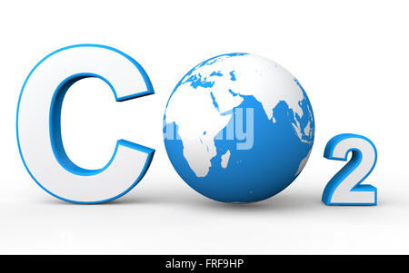 3d CO2 with earth globe Stock Photo