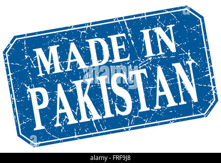 made in Pakistan blue square grunge stamp Stock Photo