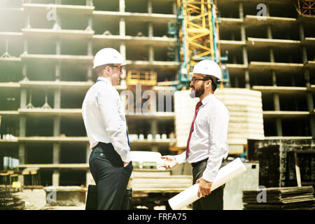 Talking engineers Stock Photo