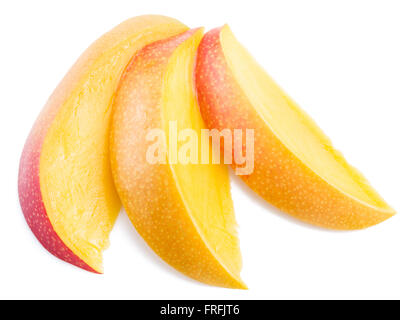 Mango slices. Isolated on a white background. Stock Photo
