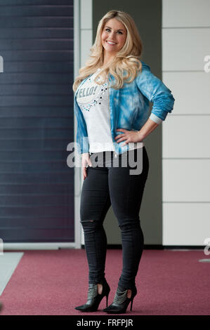 Swiss singer Beatrice Egli poses in Berlin, Germany, 21 March 2016. Egli's new album, entitled 'Kick im Augenblick', will be released on 08 April. Photo: KLAUS-DIETMAR GABBERT/dpa Stock Photo