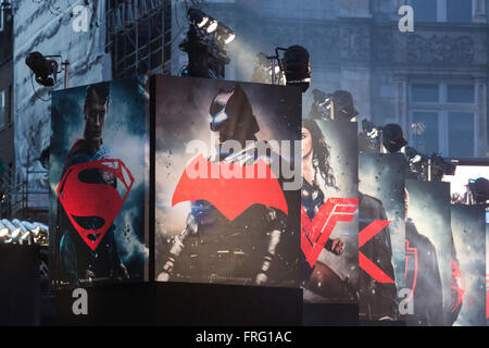 London, UK. 22 March 2016. Warner Bros. Pictures presents the European Premiere of Batman v Superman, Dawn of Justice. The movie, directed by Zack Snyder, stars Ben Affleck as Batman/Bruce Wayne and Henry Cavill as Superman/Clark Kent in the characters’ first big-screen pairing. The movie opens in cinemas on 25 March 2016. Credit:  Vibrant Pictures/Alamy Live News Stock Photo
