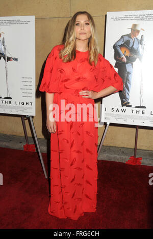 Hollywood, CA, USA. 22nd Mar, 2016. Elizabeth Olsen. ''I Saw The Light'' Los Angeles Premiere held at The Egyptian Theatre. Photo Credit: Byron Purvis/AdMedia Credit:  Byron Purvis/AdMedia/ZUMA Wire/Alamy Live News Stock Photo