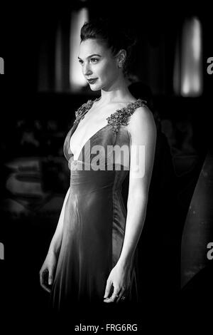 The European Premiere of BATMAN V SUPERMAN: DAWN OF JUSTICE on 22/03/2016 at The Empire & ODEON Leicester Square, London. Pictured: Gal Gadot. .. Editors Note: This image has been converted to monochrome, Stock Photo