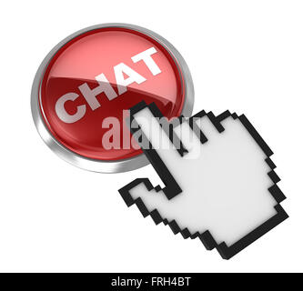 Push button - chat , 3d rendered image. Stock Photo