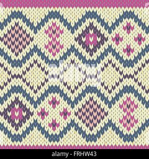 Abstract Ornamental Seamless Vector Pattern as a stylish Fabric Knitted ethnic texture mainly in light grey colors Stock Vector