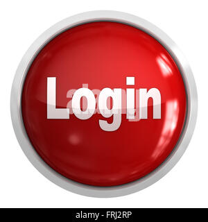 Login Button , isolated on white. Stock Photo