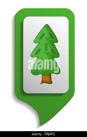 Spruce tree icon in cartoon style isolated on white background Stock ...