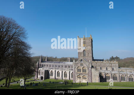 St. David's Cathedral in St. David's, Pembrokeshire, West Wales. Stock Photo