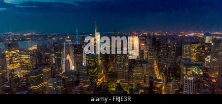 View towards West New york across Hudson River from Empire State Building, New York City, USA. Stock Photo