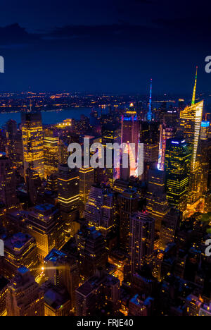 View towards West New york across Hudson River from Empire State Building, New York City, USA. Stock Photo