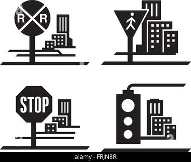 Set of traffic sign icons Stock Vector Image & Art - Alamy