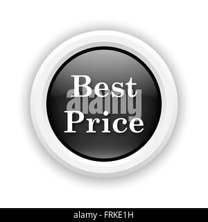 Round plastic icon with white design on black background Stock Photo