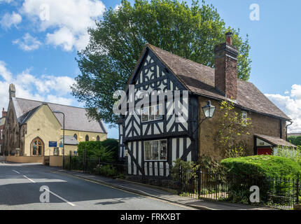 'Tudor Cottage', late 16th century with 17th century alterations, High Street, Church Stretton, Shropshire, England, UK Stock Photo