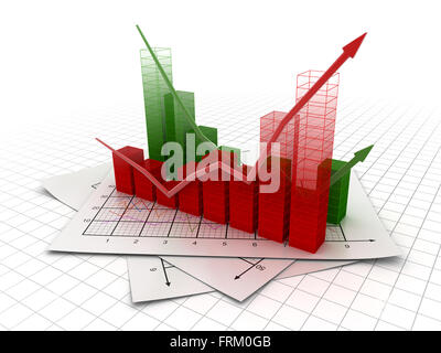 Business chart , This is a computer generated and 3d rendered image. Stock Photo