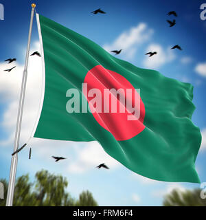 Flag of Bangladesh , This is a computer generated and 3d rendered image. Stock Photo