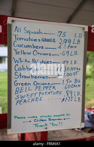 Vegetables at a roadside stand in the country Stock Photo