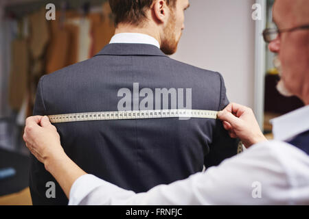 Measuring back of jacket Stock Photo