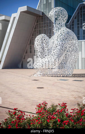 Sculpture 'Alma del Ebro', by Jaume Plensa,Zaragoza,Aragón,Spain. Stock Photo