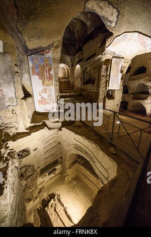 Naples. Italy. Catacombs of San Gennaro. Stock Photo