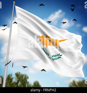 Flag of Cyprus , This is a computer generated and 3d rendered image. Stock Photo