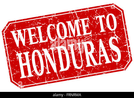 Honduras red square grunge vintage isolated stamp Stock Photo - Alamy