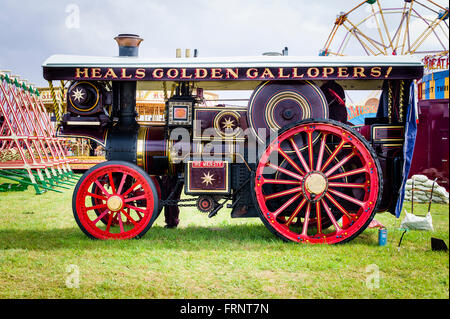 Over 100 years old Burrell steam showman's engine called HIS MAJESTY at an English show Stock Photo