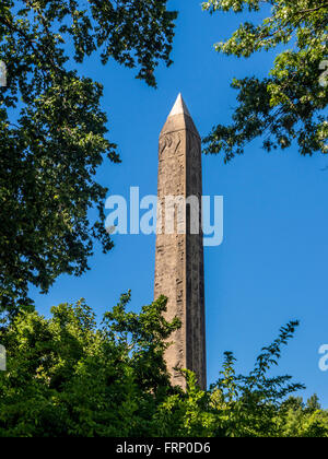 The Obelisk (Cleopatra’s Needle) The oldest man-made object in Central Park, and the oldest outdoor monument in New York. Stock Photo