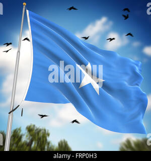 Flag of Somalia , This is a computer generated and 3d rendered image. Stock Photo