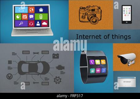 Collage of internet of things Stock Photo