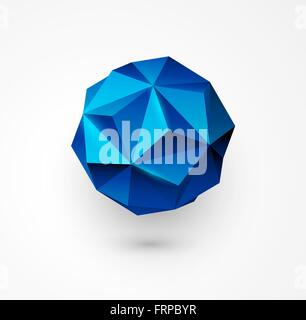 Abstract Vector polygon shape.  low poly sphere. Stock Vector