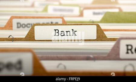 File Folder Labeled as Bank. Stock Photo