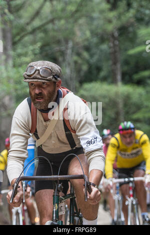 Eroica is a cycling event that takes place since 1997 in the province of Siena with routes that take place mostly on dirt roads with vintage bicycles. Stock Photo