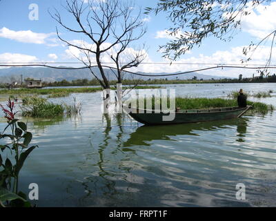 Chinese fisherman, Erhai Hu Lake Stock Photo