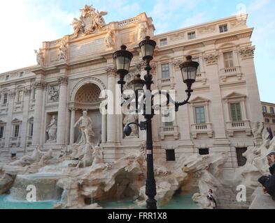 The popular Fontana die Trevi created in 1762 from Nicola Salvi in Rome was restored in Nov 2015 by the fashion empire Fendi Stock Photo