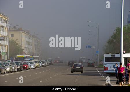 Kazakhstan's young capital Astana, in the steppe in the northeast of the country, faces a lot of sandstorms every year. Picture taken 2013-06-25. Stock Photo