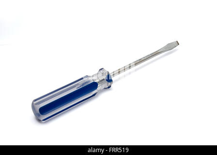blue screwdriver isolated on white Stock Photo