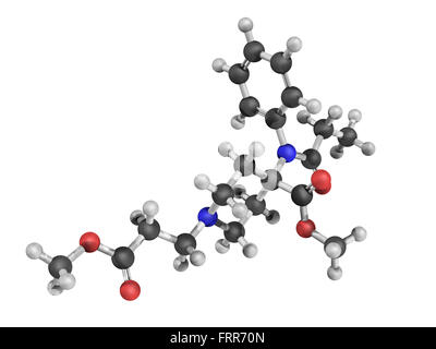 Remifentanil anaesthetic and analgesic drug molecule. White skeletal ...