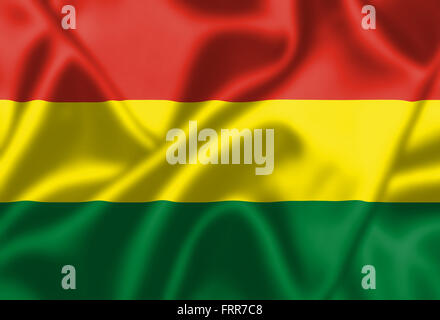 Bolivia flag blowing in the wind. Background texture. Stock Photo