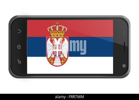 Flag Country Serbia White Background Exact Colors Flag Country