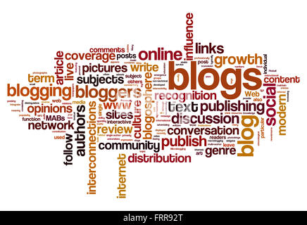 Blog and blogging concept word cloud background Stock Photo
