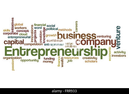 entrepreneurship word cloud concept isolated on white Stock Photo