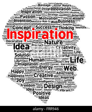 Inspiration word cloud shape concept Stock Photo