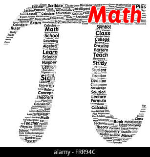 Math word cloud shape concept Stock Photo