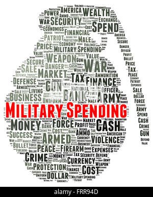 Military spending word cloud shape concept Stock Photo
