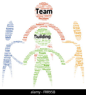 Team building, word cloud concept on white background Stock Photo - Alamy
