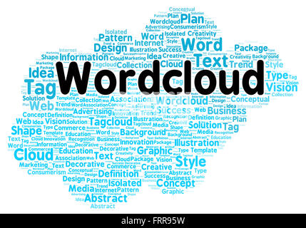 Word cloud shape concept Stock Photo