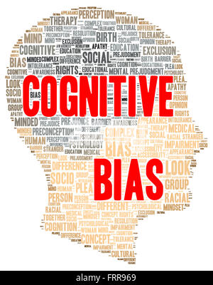 Cognitive bias word cloud shape concept Stock Photo