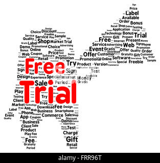 Free trial word cloud shape concept Stock Photo