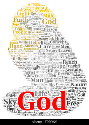 Religion word cloud shape concept Stock Photo - Alamy
